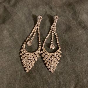 Rhinestone Dangly Earrings